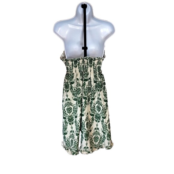 Shein Green and White Strapless Dress Ruffled Hem Size Large - Picture 5 of 7